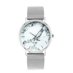 Elegant Alloy Marble Dial Watch