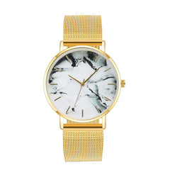 Elegant Alloy Marble Dial Watch