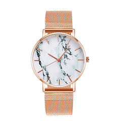 Elegant Alloy Marble Dial Watch