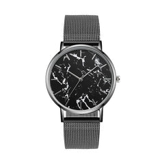 Elegant Alloy Marble Dial Watch