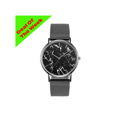 Elegant Alloy Marble Dial Watch